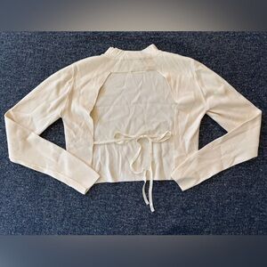 Zara Open Back Long Sleeve Ivory Top Women’s Shirt M